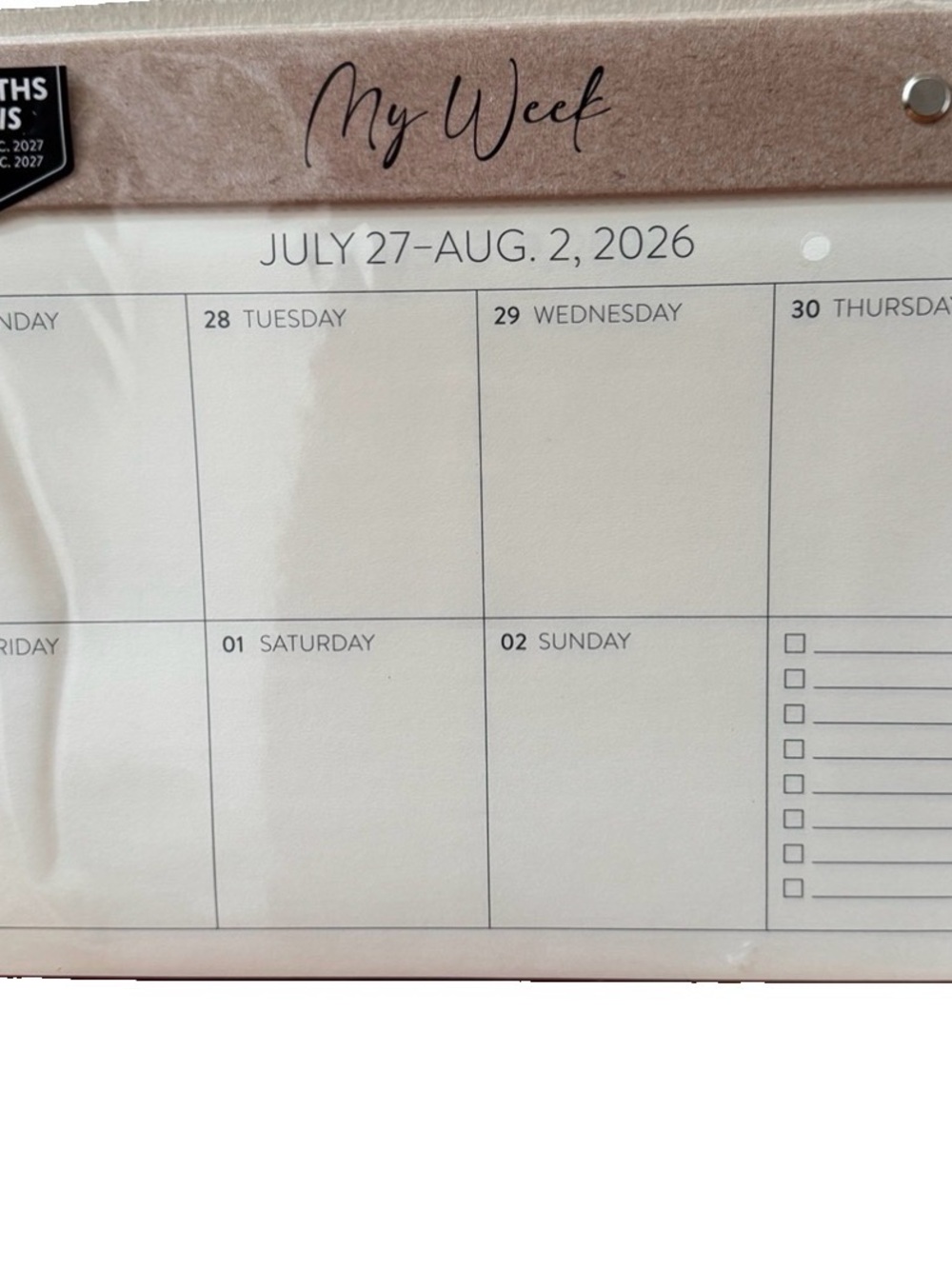 2027 Monthly Planner 17 month My Week Planner Orange Circle Studio Brown 11x9”